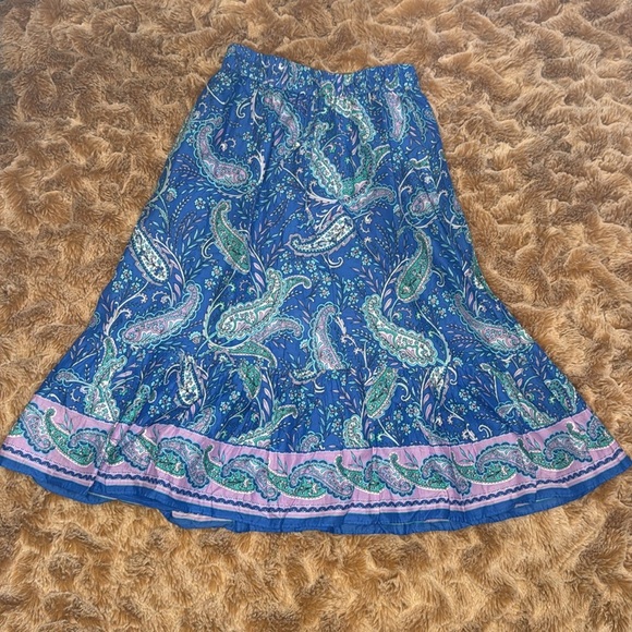Talbots Paisley Blue and Green Women's Skirt size XS - Picture 5 of 9